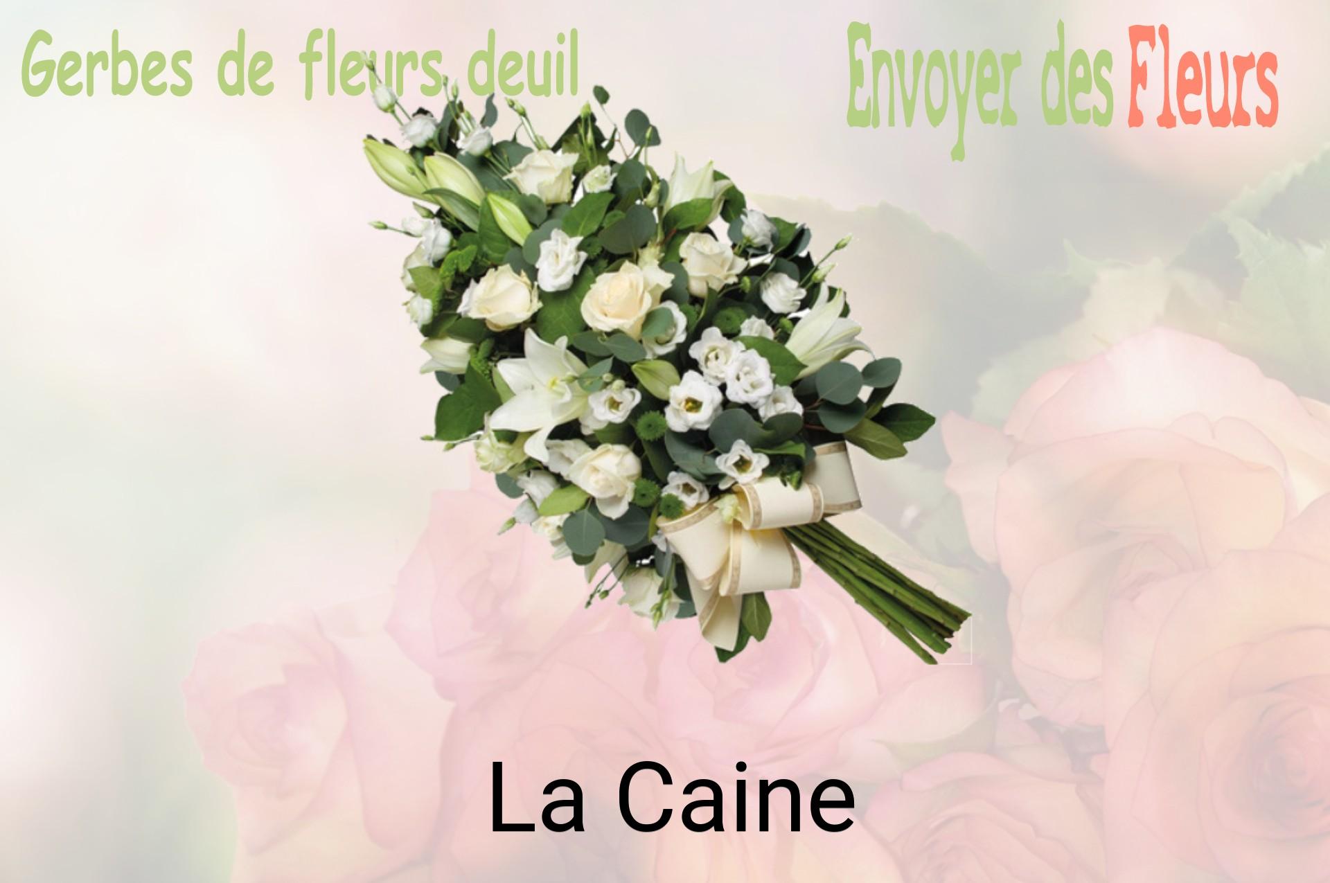 Gerbe de fleurs de deuil livrée à La Caine